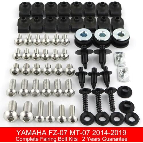 Fit For Yamaha MT07 FZ-07 2014 2015 2016 2017 2018 2019 Complete Fairing Bolts Kit Speed Nuts Fairing Clips Stainless Steel