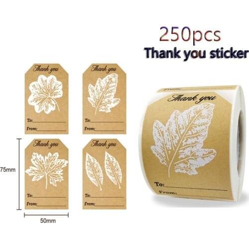 Qiduo 250Pcs/Roll Kraft Paper With Stickers Scrapbooking For Envelope And Package Handmade Seal Labels Sticker Stationer
