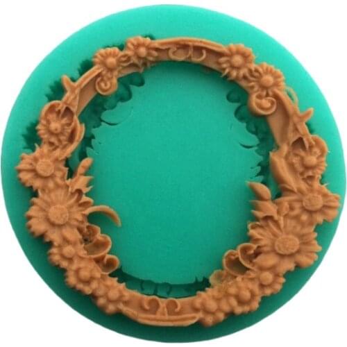 Flower Photo Frame Shapes Silicone Baking Mold Fondant Cake Decorating Tools Silicone Soap Molds