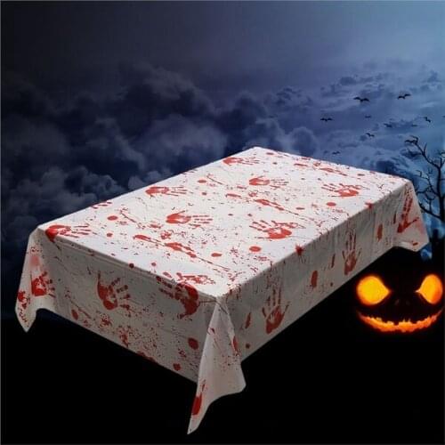 130x260cm Blood Handprint Tablecloth for Halloween Table Cover Bloody Table Decoration Halloween Party Decoration Supplies Favor