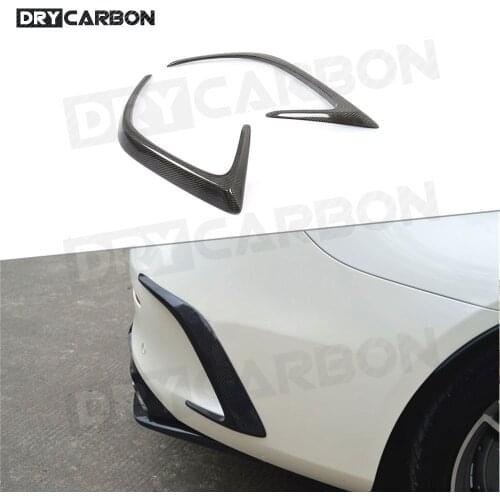 Dry Carbon Fiber Rear Bumper Trims Side Vents Spoiler for Mercedes Benz C Class W205 C63 AMG C200 C260 C300 Coupe 2015 -2017 FRP