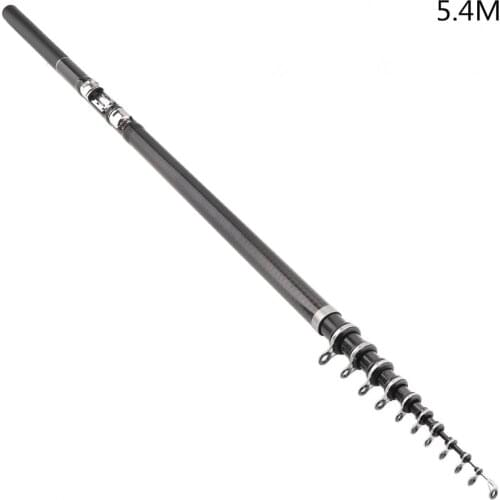 5.4m Telescopic Rock Carp Fishing Rod 10 Section Carbon Fiber Surf Spinning Pole