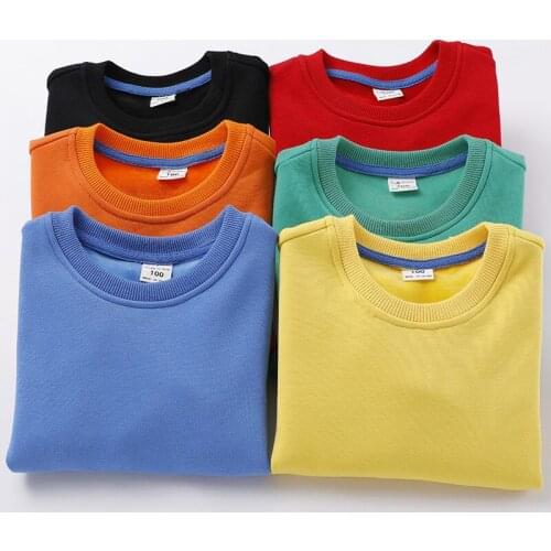 2019 Baby Girls Sweatshirts Winter Spring Children Hoodies Candy Color Long Sleeves Velvet Thicken Sweater Kids T-shirt Clothes