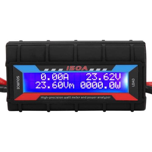 Solar Power Meter Watt Meter Power Analyzer LCD Digital Tester Volt Amp 150A for RC Model Airplane Solar Power Analyzer