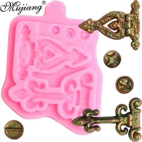 Vintage Hinge Screw Silicone Molds Cupcake Topper Fondant Mold DIY Party Cake Decorating Tools Candy Chocolate Gumpaste Moulds