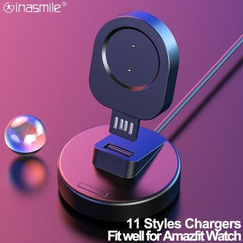 Chargers for For Amazfit Bip S Pace Stratos 2 3 GTR GTS T-Rex Verge lite Charge USB Adapter Station Portable fast Charging Cable