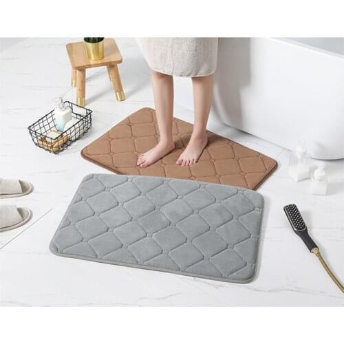 Zeegle Water Absorbing Bath Mat Home Decor Anti-Slip Mat For Bathroom Kitchen Bedroom Entrance Doormat Lattice Simple Floor Mats