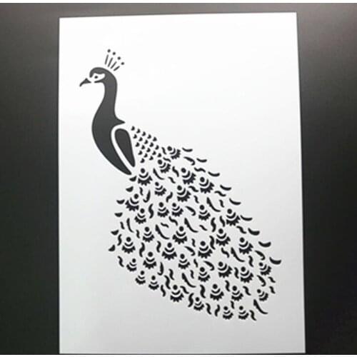 1pc Animal Peacock Bird Scrap Walls Stencil Airbrush Painting Decor Stencils For Diy Scrapbooking Art Ablum Diary Stamp Crafts