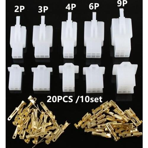 10set 2.8mm 2/3/4/6/9 pin Automotive 2.8 Electrical wire Connector Male Female cable terminal plug Kits Motorcycle ebike car ok