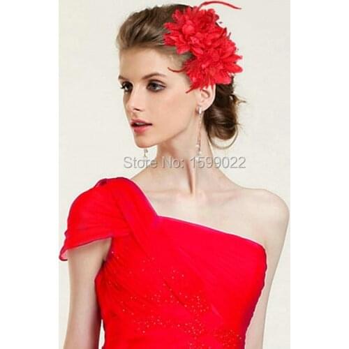 2pcs/lot Bridal Feather Flower Barrettes Corsage Women Girls Dance Hair Accessories Fascinator Festival Headpiece European Style