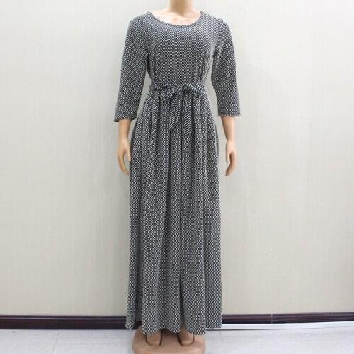 2020 Wonderful African Dashiki Dresses For Women Waist Belted Half Sleeve Elegant Slim Spring Modern Lady Dresses