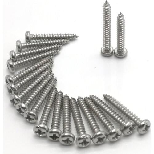 50pcs 100PCS M1 m1.2 m1.4 m1.7 m2 m3 GB845 stainless steel electronic screw cross phillips round pan head self tapping screw