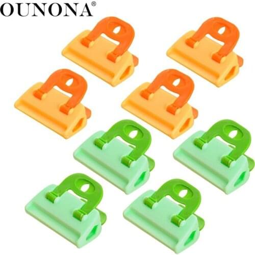 OUNONA 8pcs Plastic Portable ABS Practical Food Sealing Very Strong Clamp Clip Powder Food Package Bag Clip