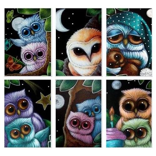 Diamond Mosaic Embroidery cartoon Owl Patterns Handmade Craft Gift Full Round Diamond Painting Cross Stitch Animals Home Decor