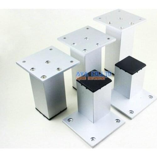 4 Pieces 40mm Aluminum Square Furniture Cabinet Leg Cupboard Table Feet