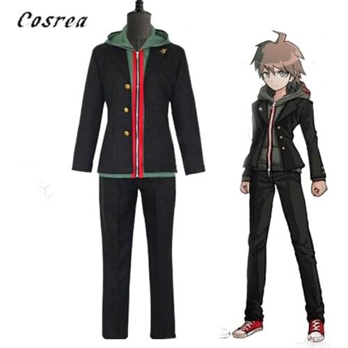 Anime Danganronpa 2 Clothes Makoto Naegi Cosplay Coat Pants Uniforms Full Sets For Mens Boys Halloween Carnival Costumes