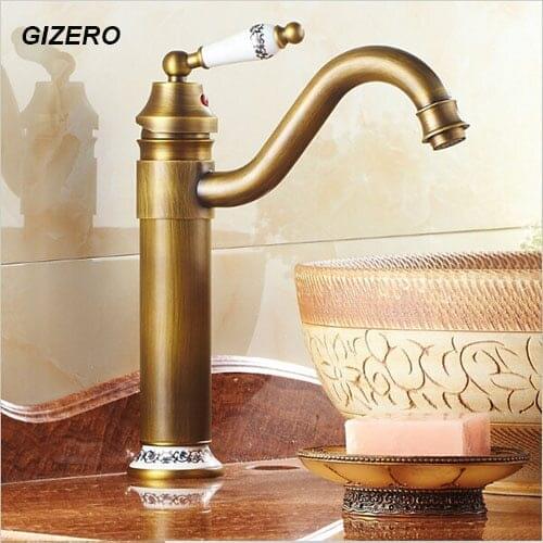 Antique Retro Faucet Bathroom Ceramic Basin Taps 360 Degree Rotation Deck Mounted Basin mixer taps ZR120