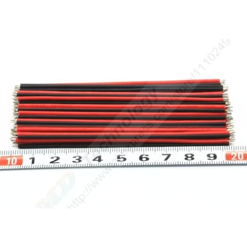 Free shipping! 50pair/pack 10cm power wire cable,22AWG color wire, antioxidant Tin Plated Copper Wire ,easy to welding