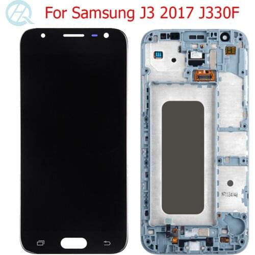 Original AMOLED LCD For Samsung Galaxy J3 2017 Display With Frame 5.0" SM-J330F J330FN LCD Touch Screen Display Glass Assembly