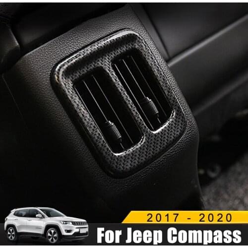 For Jeep Compass 2017 2018 2019 2020 Chrome Rear Air Conditioner Vent Cover AC Outlet Frame Trim Car Outer Interior Accessories