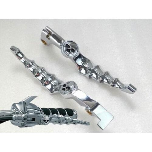 Chrome Skull Motorcycle Brake Clutch Levers For Harley Sportster XL XR 883 1200 2004 - 2013
