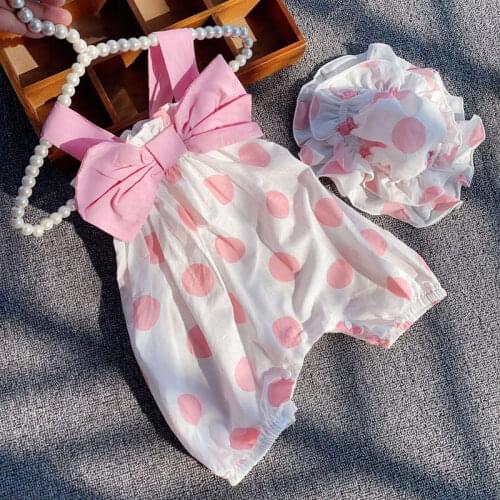 2 pcs infant Baby clothes girls holiday vacation sunsuit daily bodysuit+hat cotton jumpers summer baby playsuit set