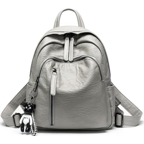 Leather Backpack Women Multifunction Shoulder Bookbags School Bags for Teenage Girls Cute Fashion Backpack Girl Rucksack C957