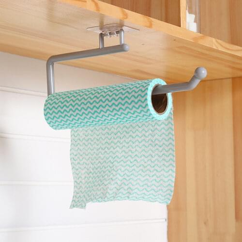 Kitchen Paper Towel Rack Hanging Toilet Paper Roll Paper Towel Rack Shelf Kitchen Bathroom Cabinet Door Hook Rack Storage Rack
