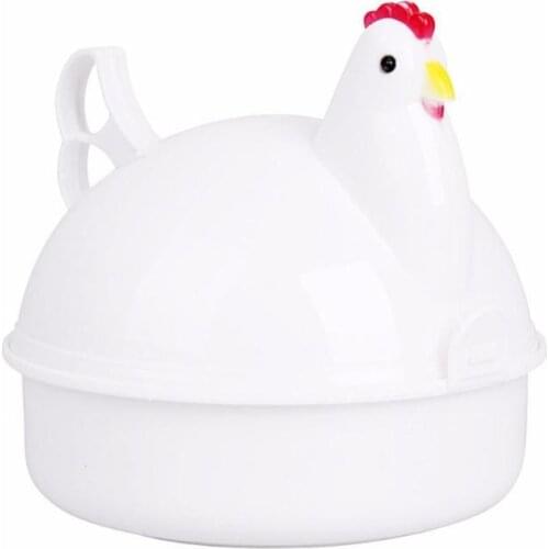 Kitchen Eggs Steamer Stainless Steel Chicken Shaped Microwave 4 Eggs Boiler Cooker Egg Poachers Novelty Kitchen Cooking Steamer