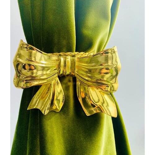 Metal Curtain Holder Home Decor Room Accessories Golden Bow Curtain Tieback Buckle Nordic Modern Creative Curtain Clip Holder