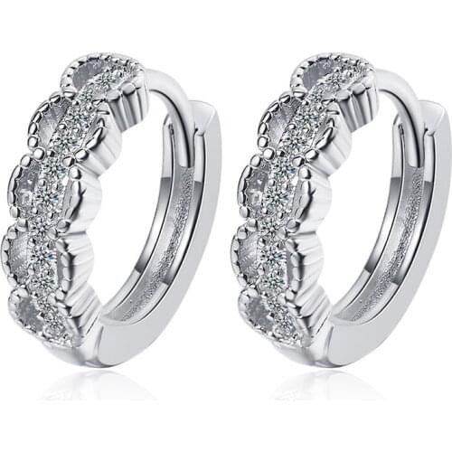 Fashion Gold Silver Color Hoop Earrings for Women Luxury Dazzling CZ Crystal Circle Round Earring Wedding Party Jewelry Gift