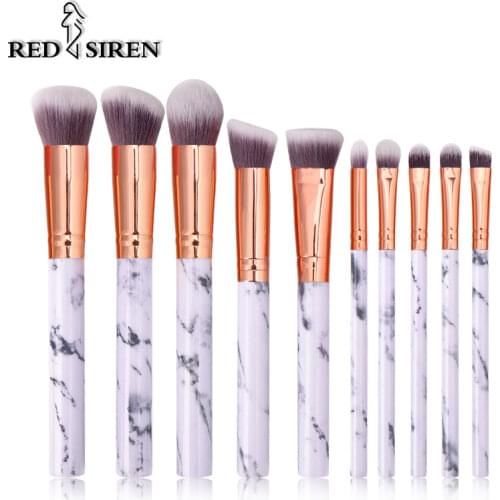 Makeup Brushes Set 10pcs / set White Black Pink Marble Eyelash Foundation Eyeshadow Make Up Brushes Brochas Maquillaje