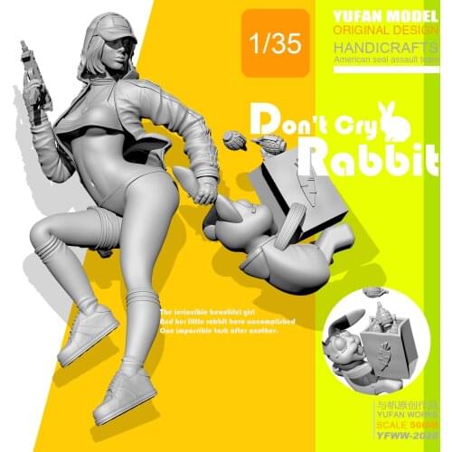 YuFan Model 1/35 Resin model Kits Cool goddess rabbit soldier self-assembled YFWW35-2028
