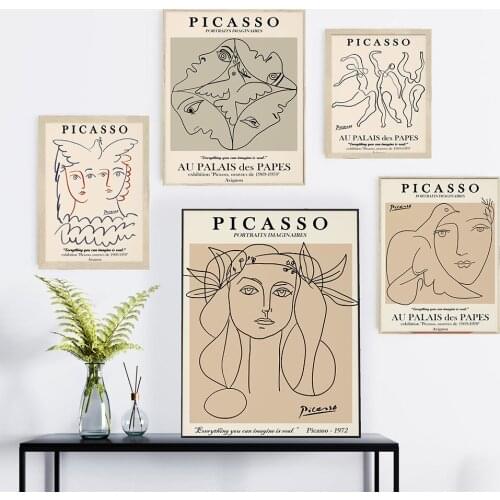 Picasso Matisse Abstract Girl Flower Wall Art Nordic Posters and Prints Vintage Wall Pictures for Living Room Home Decor