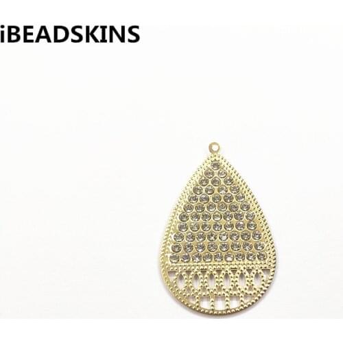 New arrival! 46x29mm Rhinestone Drop shape charm/Connectors for Necklace,Earrings parts, Accessories,hand Made Jewelry DIY