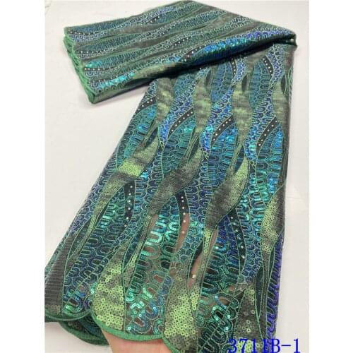 New Design Sequins Embroidery African Lace Fabric 5 Yards One Lot