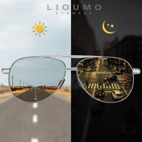 LIOUMO Pilot Sunglasses Men Polarized Photochromic Driving Glasses Women Chameleon Lens Anti-Glare Eyewear gafas de sol hombre