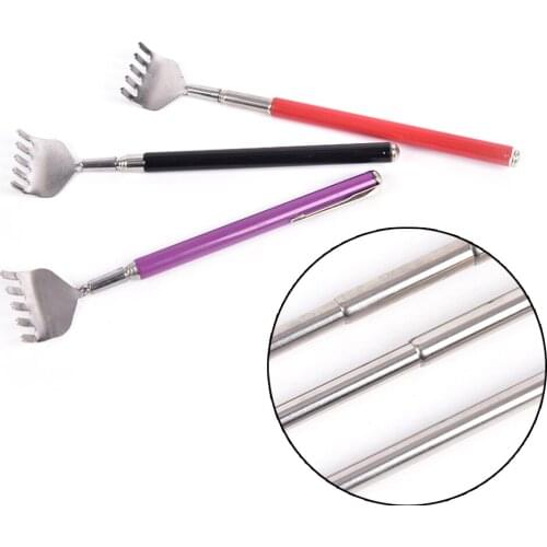 Extendable Smooth Back Scratcher Telescopic Massager Stainless Steel Pen Clip Design Relaxing Massage Products New