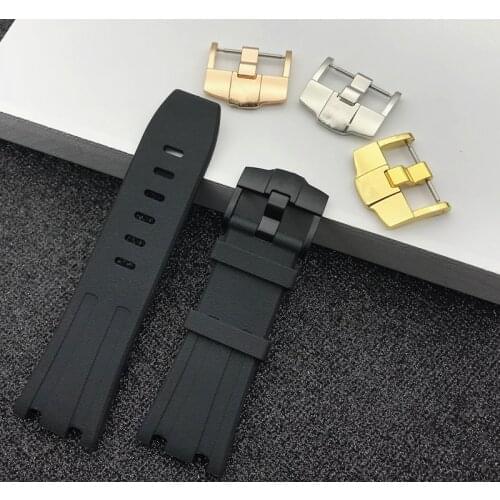 Sports 28mm Black Waterproof nature Rubber silicone Watchband Men Watch Strap Band For AP for Audemars for Piguet belt With LOGO