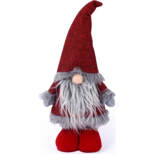 Christmas Long Beard Standing Dwarf Gnome Doll Ornaments Cute Cartoon Dwarf Elf Home Decor Christmas Celebration Desktop