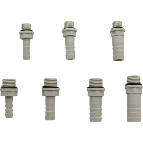 Plastic-Steel Male thread water pipe connector 1/8",1/4" thread to 6/8/10/12mm Connector Pump Adapter Pipe Joint 50 Pcs