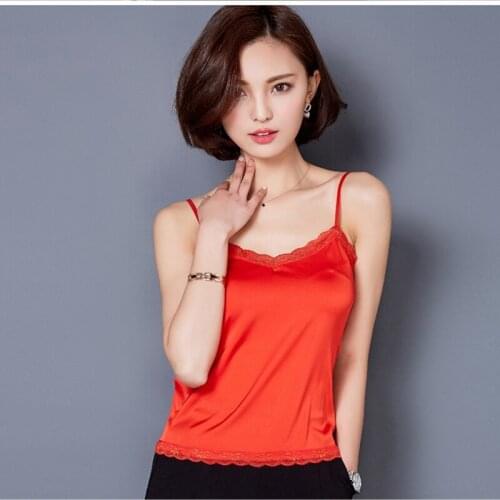 Lace crop top 2019 Clothes Canotta Estiva Tropical womens tank tops Silk Women Shirt Camis Sleeveless Blusa Summer Feminina