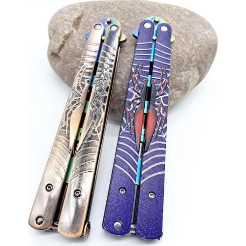 Spider Balisong Tarantula Training Butterfly Knife Practising Fake Blunt Blade Trainer Good Quality Flipper For Learning Skills