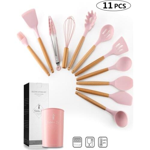 Igh temperature resistant silicone Turner cooking gadgets kitchen cookware sets spoon titanium accessories cooking tools