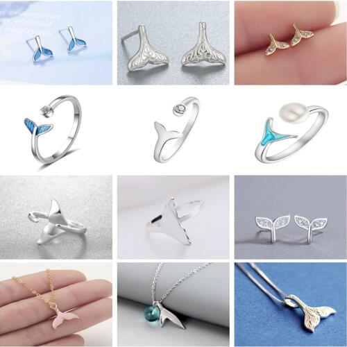 Cxwind Boho Crystal Mermaid Tail Rings for Women Charm Triangle Jewelry Gift For Girls Kids Ladys Gift Finger Whale Ring Bijoux