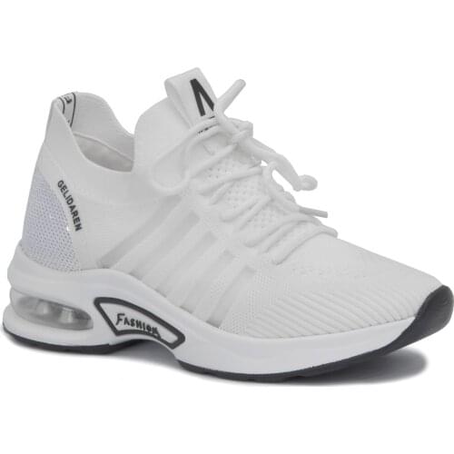 Gedikpaşalı GJ 301 8 White 2021 Summer Women Shoes Walking Sneakers Daily Use Air Base Ornament Laced Elevator Street Style
