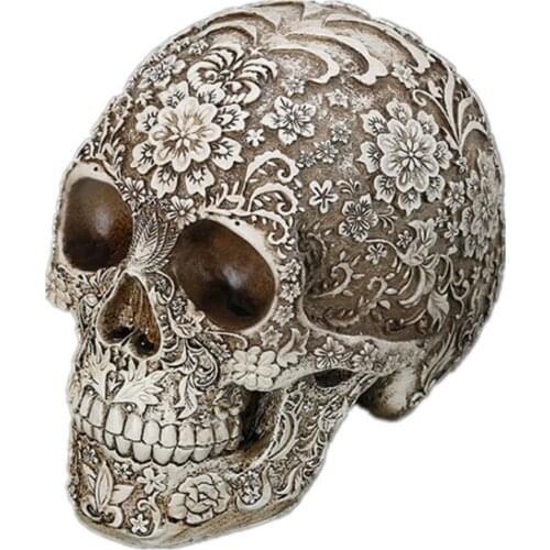 1:1 Creative Printing Simulation Skull Resin Crafts Fashion Halloween Gift Home Decoration Crafts Miniatures