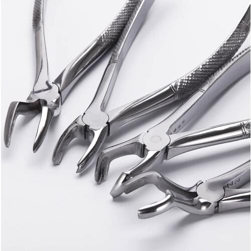 1Set Stainless Steel Dental Extraction Forceps Pliers kit For Adults/Children Dental Surgical Tooth Extraction Forcep Pliers Kit