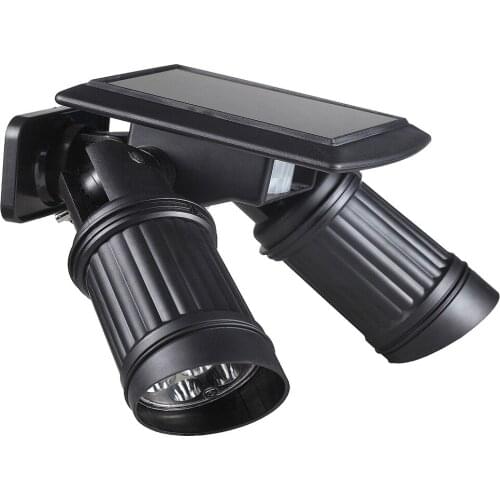 14LED Double Head Solar Induction Spotlight Telescope Induction Light Outdoor Garden Lighting Garage Light