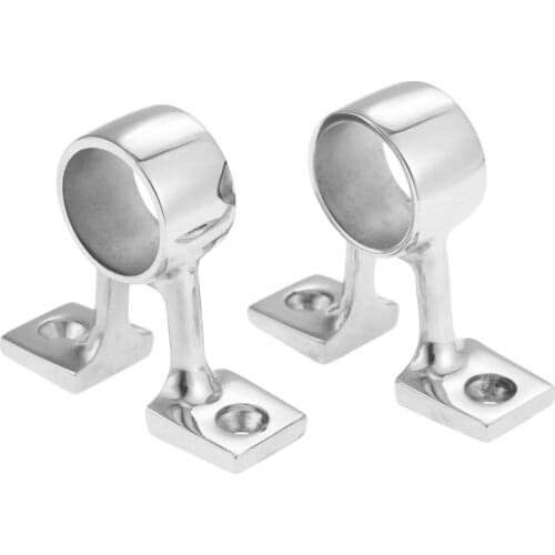 2 Pcs Marine 316 Stainless Steel Boat 90 Degree Center Bracket Hand Rail Fitting Stanchion Mount Hardware For 25mm 1in Pipe Tube